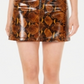 Guess Women's Yolanda Snake Print Faux Leather Mini Skirt Orange Size X-Large