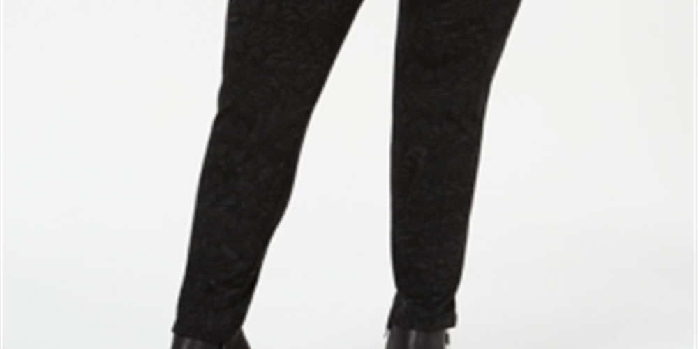 Style & CoWomen's Tonal Print Seam Front Leggings Gray Size Petite Small