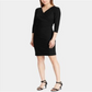 Ralph Lauren Women's 3/4 Sleeve Runched Jersey Dress Black Size 0