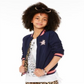 Epic Threads Big Girl's Reversible Bomber Jacket Blue Size Large