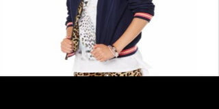 Epic Threads Big Girl's Reversible Bomber Jacket Blue Size Large