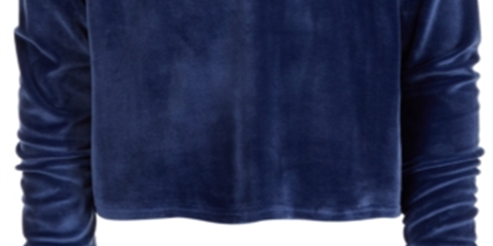 Ideology Big Girl's Lace up Velour Sweatshirt Blue Size X-Large