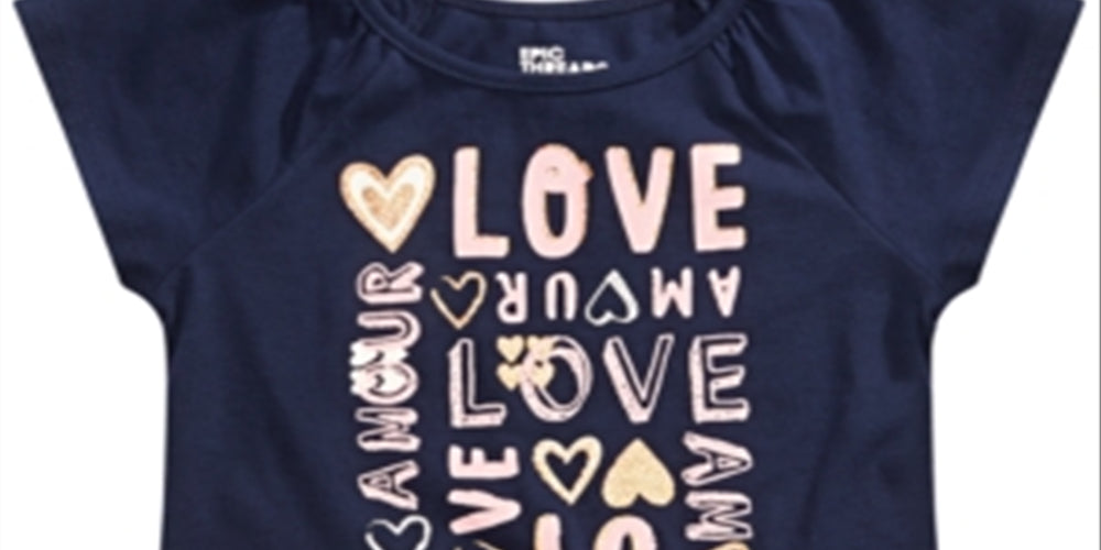 Epic Threads Toddler Girl's Love T-Shirt Blue Size 3T