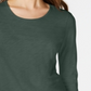 Maison Jules Women's High Low T-Shirt Green Size Small