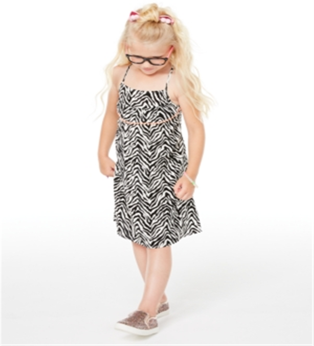 Epic Threads Little Girl's Zebra Print Dress White Size 5