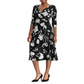 Ralph Lauren Women's Cream Floral Surplice Fit & Flare MIDI Dress Black Size 6