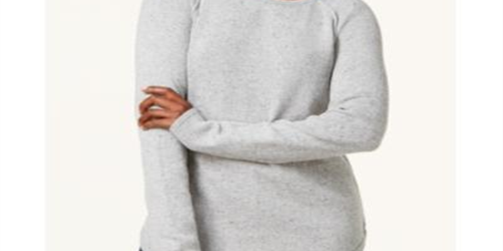 Karen Scott Women's Long Sleeve Scoop Neck Top Gray Size X-Large