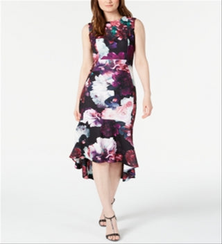 Calvin Klein Women's Floral High Low Dress -Purple Size 8