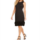 Donna Ricco Women's Ruffle Hem Sheath Dress Polyester Black Size 14
