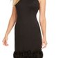 Donna Ricco Women's Ruffle Hem Sheath Dress Polyester Black Size 14