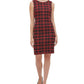 Tommy Hilfiger Women's Knit Plaid Sheath Dress -Red- Size 6