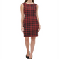 Tommy Hilfiger Women's Knit Plaid Sheath Dress -Red- Size 6