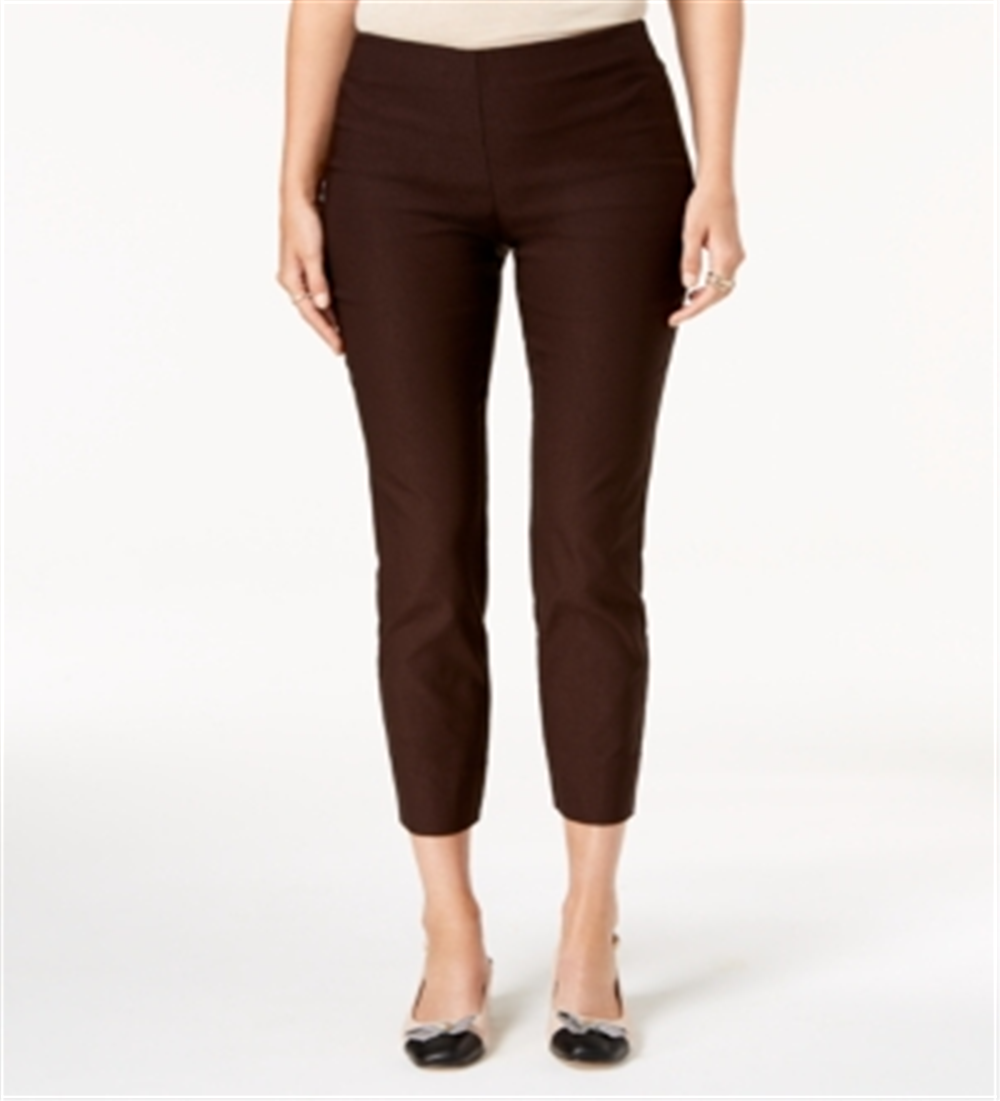 Charter Club Women's Chelsea Tummy Control Skinny Leg Ankle Pants Brown Size 18