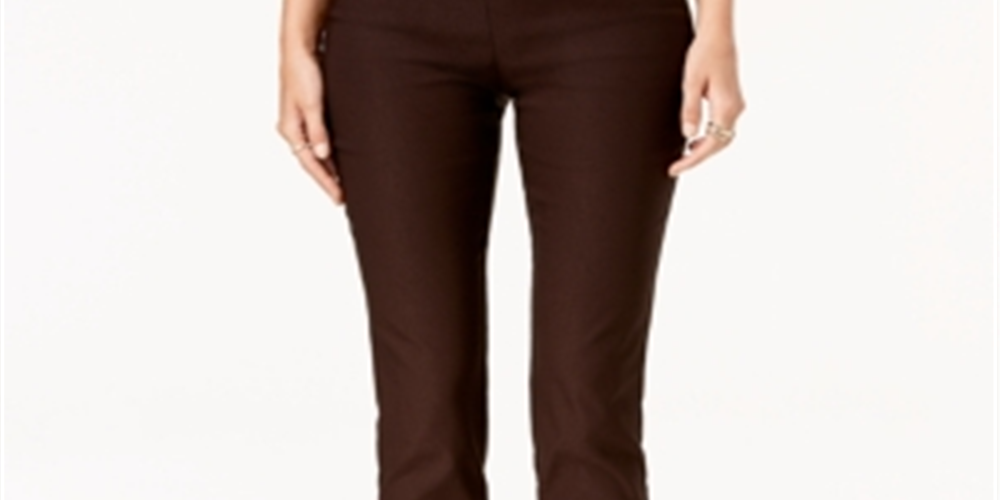 Charter Club Women's Chelsea Tummy Control Skinny Leg Ankle Pants Brown Size 18