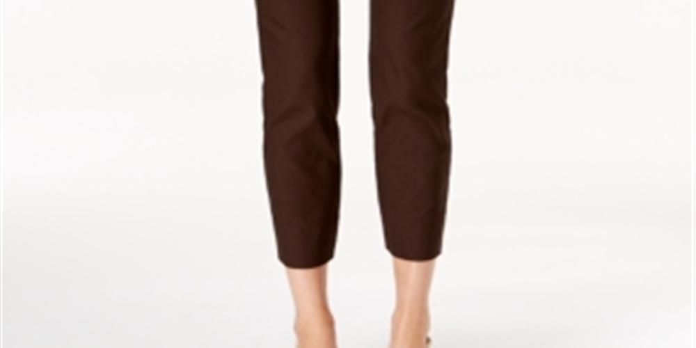Charter Club Women's Chelsea Tummy Control Skinny Leg Ankle Pants Brown Size 18