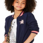 Epic Threads Big Girl's Reversible Bomber Jacket Blue Size Medium