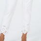 Charter Club Women's Bristol Eyelet Hem Skinny Jeans White Size 14