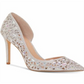 INC Womens Silver D Orsay Rhinestone Cushioned Studded Kenjay Pointed Toe Stiletto Slip on Dress Pumps Silver Size 8.5 M
