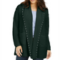 Style & Co Women's Hooded Studded Cardigan Green Size Petite P