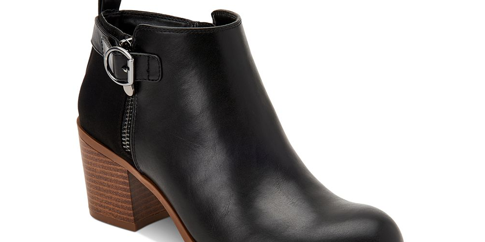Style & Co Women's Onyaa Block Heel Booties Shoes Black Size 7 M