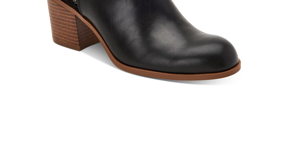 Style & Co Women's Onyaa Block Heel Booties Shoes Black Size 7 M