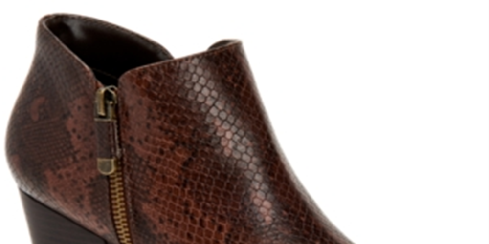 Style & Co Women's Masrinaa Faux Leather Double Zip Booties Brown Size 9 M