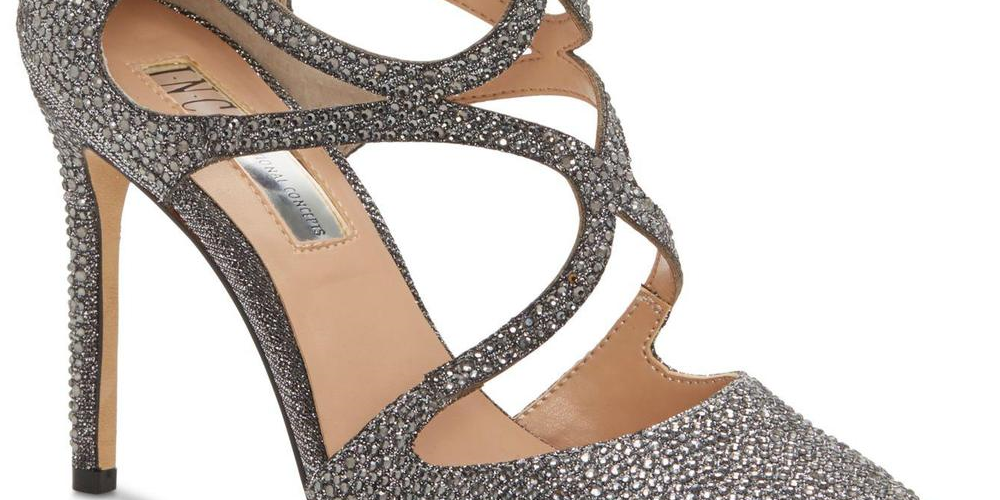 INC International Concepts Women's Kaffe2 Fabric Pointed Toe Special Occasion Gray Size 9.5M