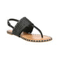 Carlos By Carlo Santana Women's Jayne Thong Sandal -Black  Size 9.5 M