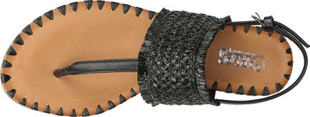 Carlos By Carlo Santana Women's Jayne Thong Sandal -Black  Size 9.5 M