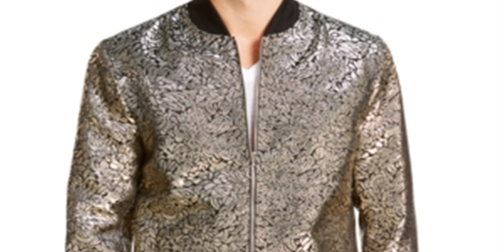 INC International Concepts Men's Big & Tall Party Brocade Bomber Jacket Black Size 2XB