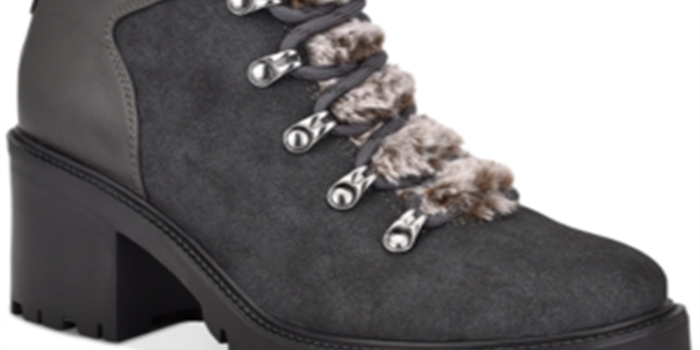 Tommy Hilfiger Women's Lamere Suede Almond Toe Booties Gray Size 8.5 M