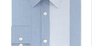 Calvin Klein Men's Extra Slim Fit Temperature Regulating Stretch Check Dress Shirt Blue Size S 14-14/5