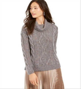 Charter Club Women's Cable Knit Sweater Gray Size Petite S