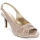 Karen Scott Women's Brookee Dress Heels Embossed Sling Back BeigeSize 7.5 W