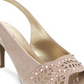 Karen Scott Women's Brookee Dress Heels Embossed Sling Back BeigeSize 7.5 W