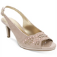 Karen Scott Women's Brookee Dress Heels Embossed Sling Back BeigeSize 7.5 W