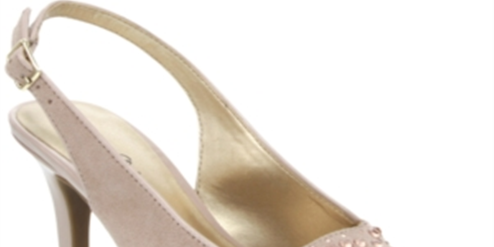 Karen Scott Women's Brookee Dress Heels Embossed Sling Back BeigeSize 7.5 W