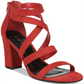 Bar III Women's Blythe Open Toe Ankle Strap Platform Pumps Red Size 6 M