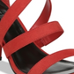Bar III Women's Blythe Open Toe Ankle Strap Platform Pumps Red Size 6 M