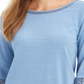 Charter Club Women's Crochet Sleeve Top Blue Size Small