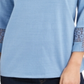 Charter Club Women's Crochet Sleeve Top Blue Size Small