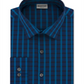 Kenneth Cole Reaction Men's Slim Fit All Day Flex Check Dress Shirt Stream Blue Size XL