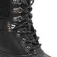 Tommy Hilfiger Women's 1/2 Heel Padded Waterproof Fur Trim Rian Round Toe Block Heel Lace up Snow Boots Black Size 5 M