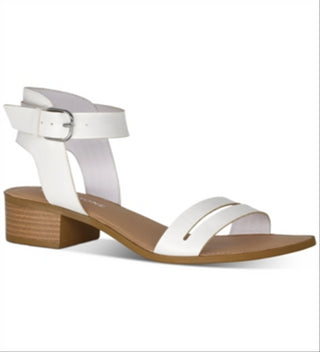 Sun + Stone Women's Alectap Ankle Strap Heel Sandals White Size  9.5 M
