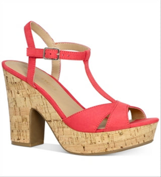 Sun + Stone Women's Jamie Strappy Platform Sandals Orange Size 8.5 M