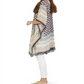 Two's Company Women's Roberta Moorish Pattern with Hand Stitched Embroidery and Tassels Poncho Blue Size One Size
