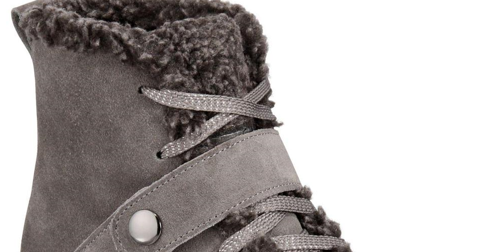 Style & CoWomen's Elissaa Leather Closed Toe Ankle Cold Weather Boots Gray Size 5 M