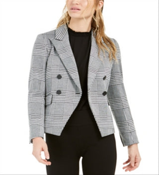 Bar III Women's Suit Separate Business Double Breasted Blazer Black / IvorySize 6