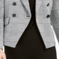Bar III Women's Suit Separate Business Double Breasted Blazer Black / IvorySize 6
