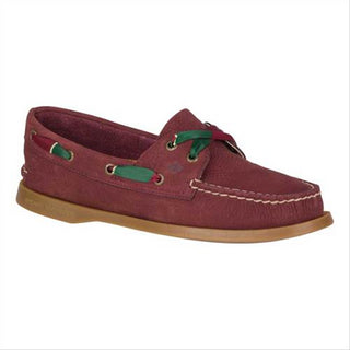 Sperry Women's a/O 2-Eye Varsity Suede Sil Boat Shoes Wine Size 9